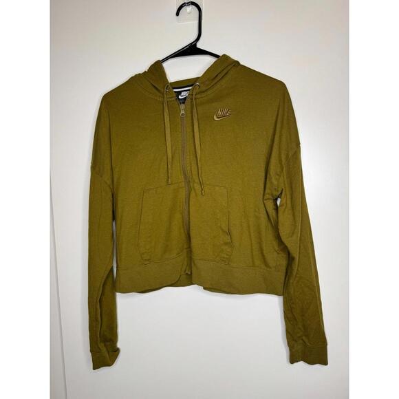 Nike Olive Green Zip-Up Hoodie Sweatshirt - Picture 1 of 5